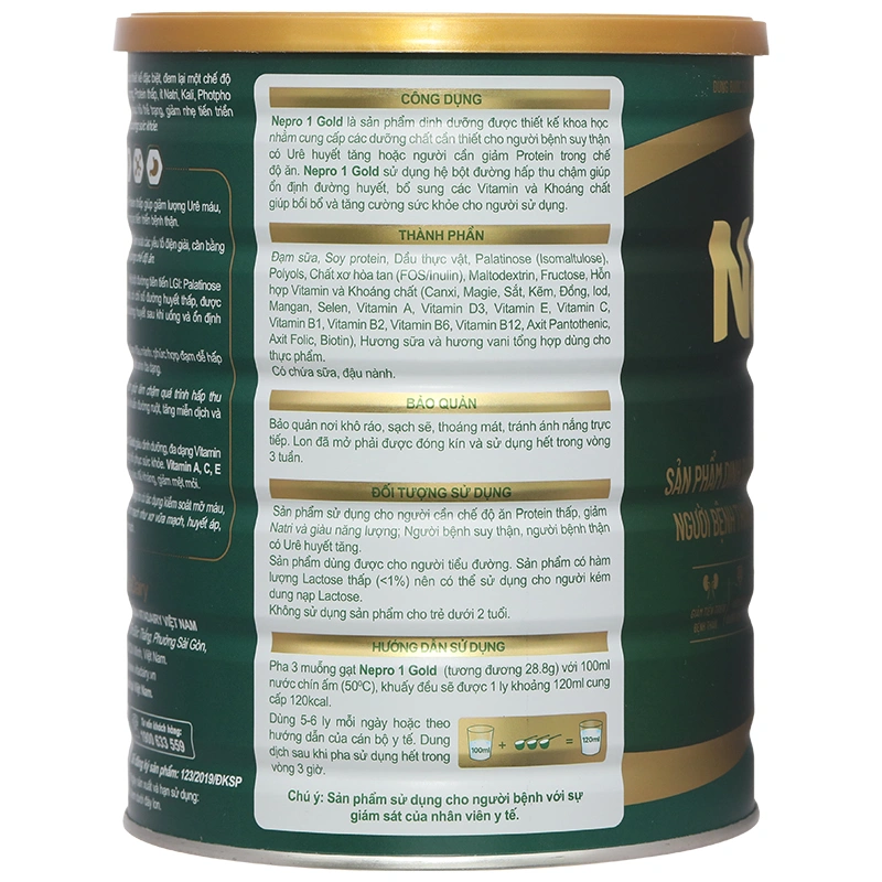 Sản phẩm dinh dưỡng chuyên biệt cho người bệnh thận có ure huyết tăng Nepro 1 gold - 19